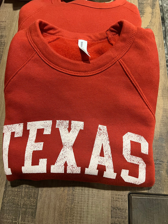 TEXAS Graphic Pullover - BRICK RED