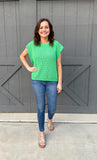 Green Here For It Knit Top